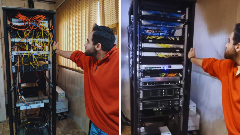 Iran Cartoon Company In this project, a new server was purchased and all services were set up from scratch The server room rack, which was very messy and the equipment was installed irregularly, was tidied up and the equipment was installed systematically inside the rack